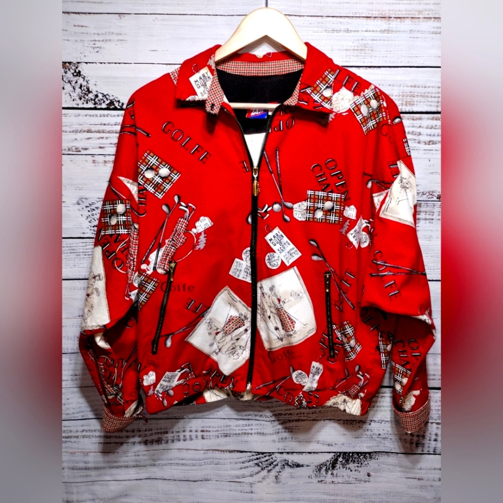 Tail Red Golf Print Jacket